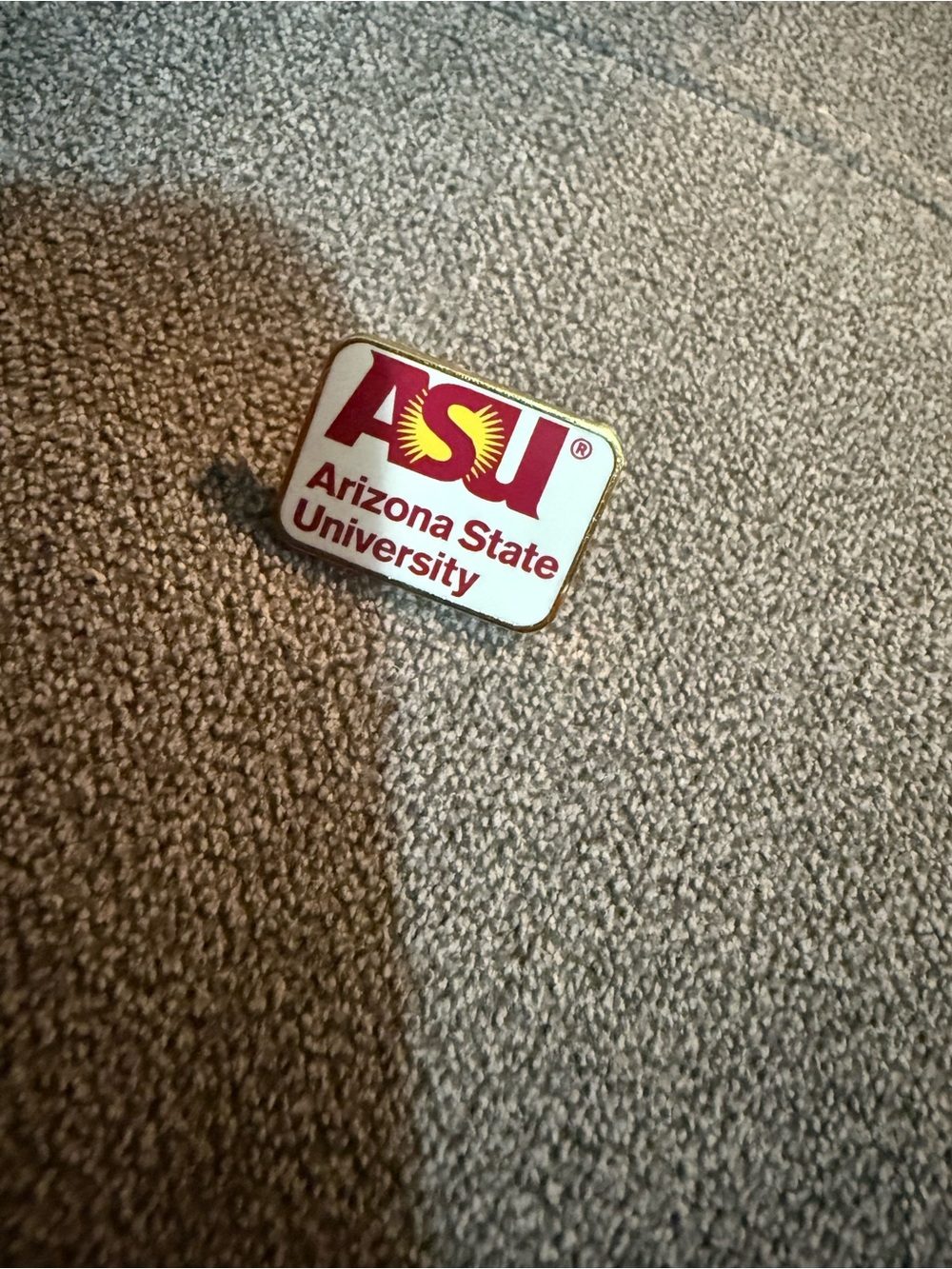 ASU Logo Enamel Pin - Maroon and Gold